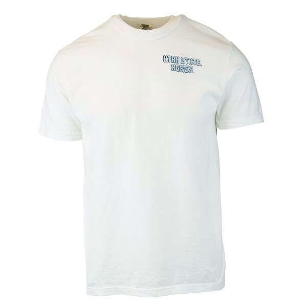 Utah State Aggies old main checkerboard white t-shirt